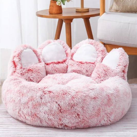 Plush Paw-Shaped Dog Bed