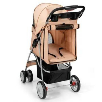 Foldable Pet Stroller 4-Wheel Travel Carrier