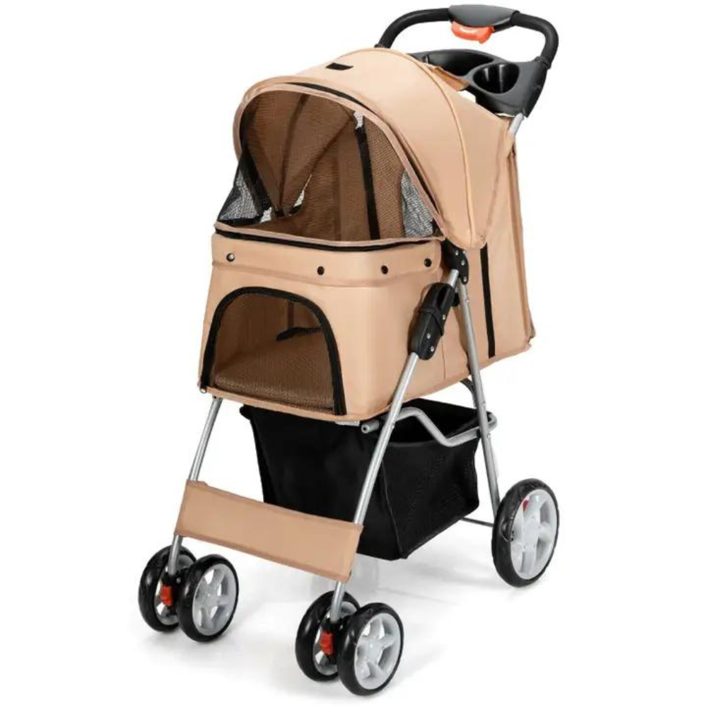 Foldable Pet Stroller 4-Wheel Travel Carrier