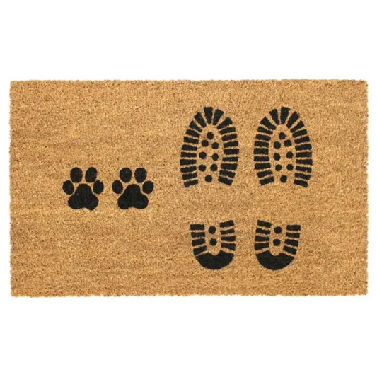 RugSmith Black Machine Tufted Paws Doormat